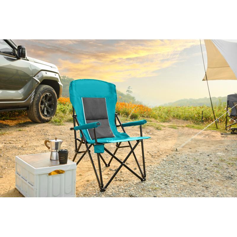 High Back Heavy Duty Red Portable Foldable Lawn Chair With Cup Holder