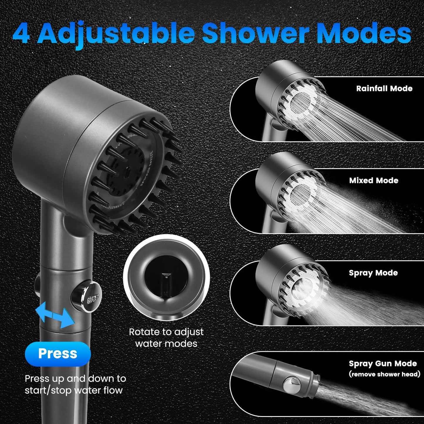 Portable Camping Shower Kit – IPX7 Waterproof w/ 6000mAh Battery & 5.3G Foldable Bucket