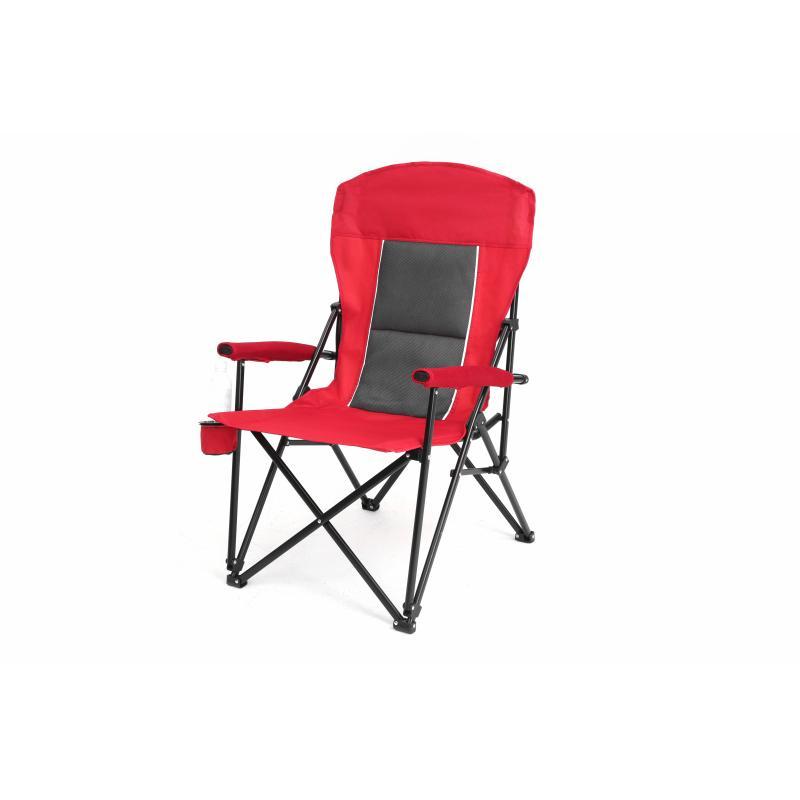 High Back Heavy Duty Red Portable Foldable Lawn Chair With Cup Holder