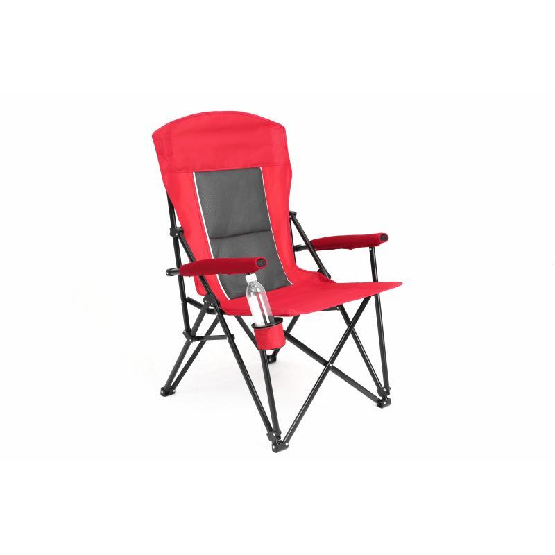 High Back Heavy Duty Red Portable Foldable Lawn Chair With Cup Holder