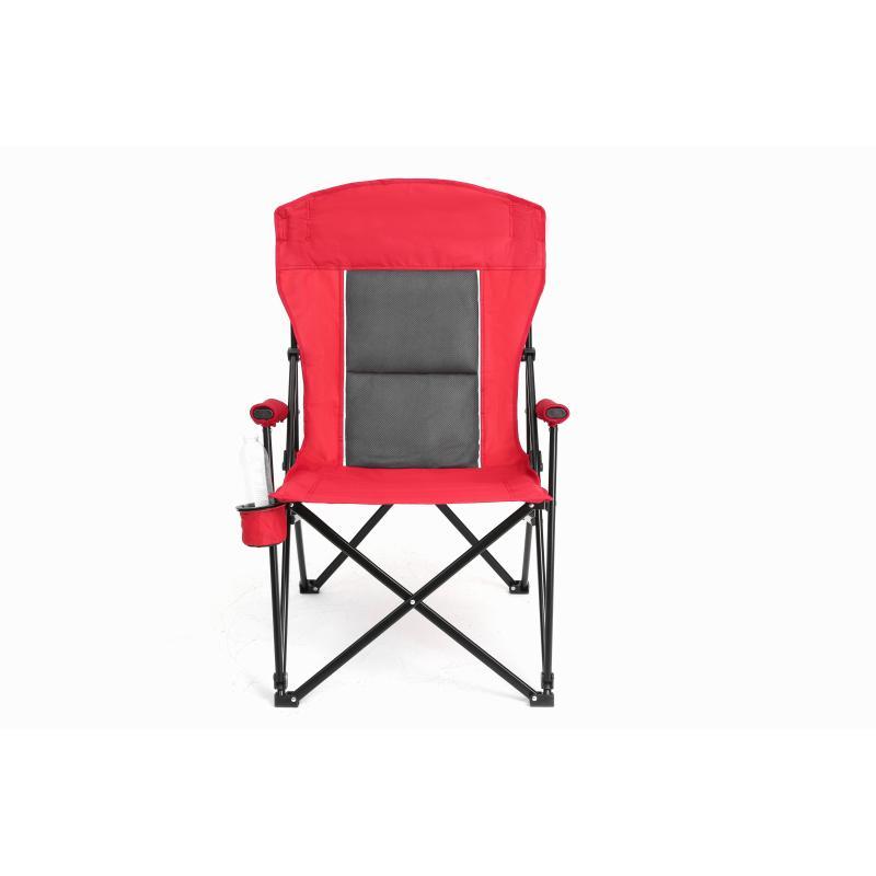 High Back Heavy Duty Red Portable Foldable Lawn Chair With Cup Holder