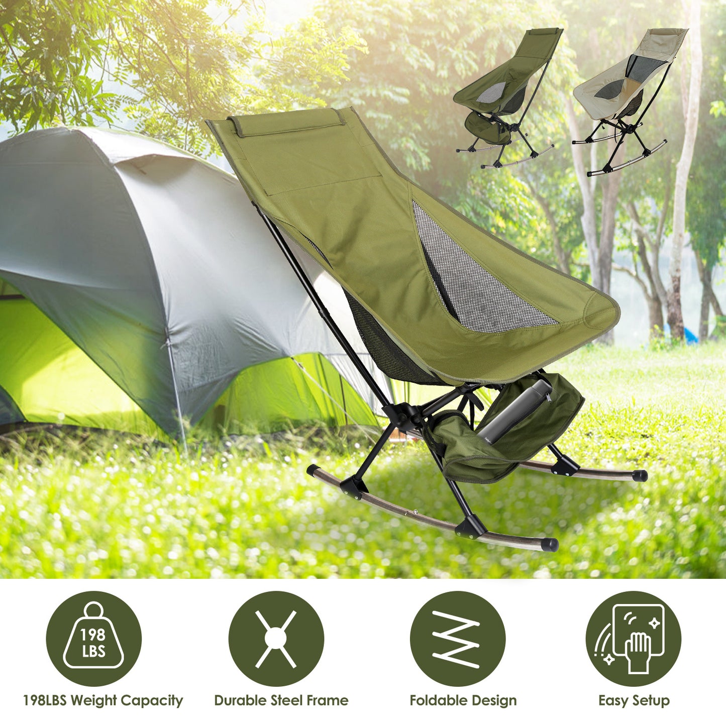 Portable Rocking Chair for Camping & Trave