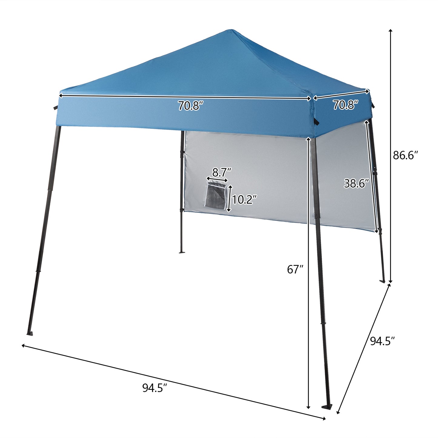 6X6ft Sky Blue Diagonal Band With One Side Of Surrounding Cloth Folding Shed