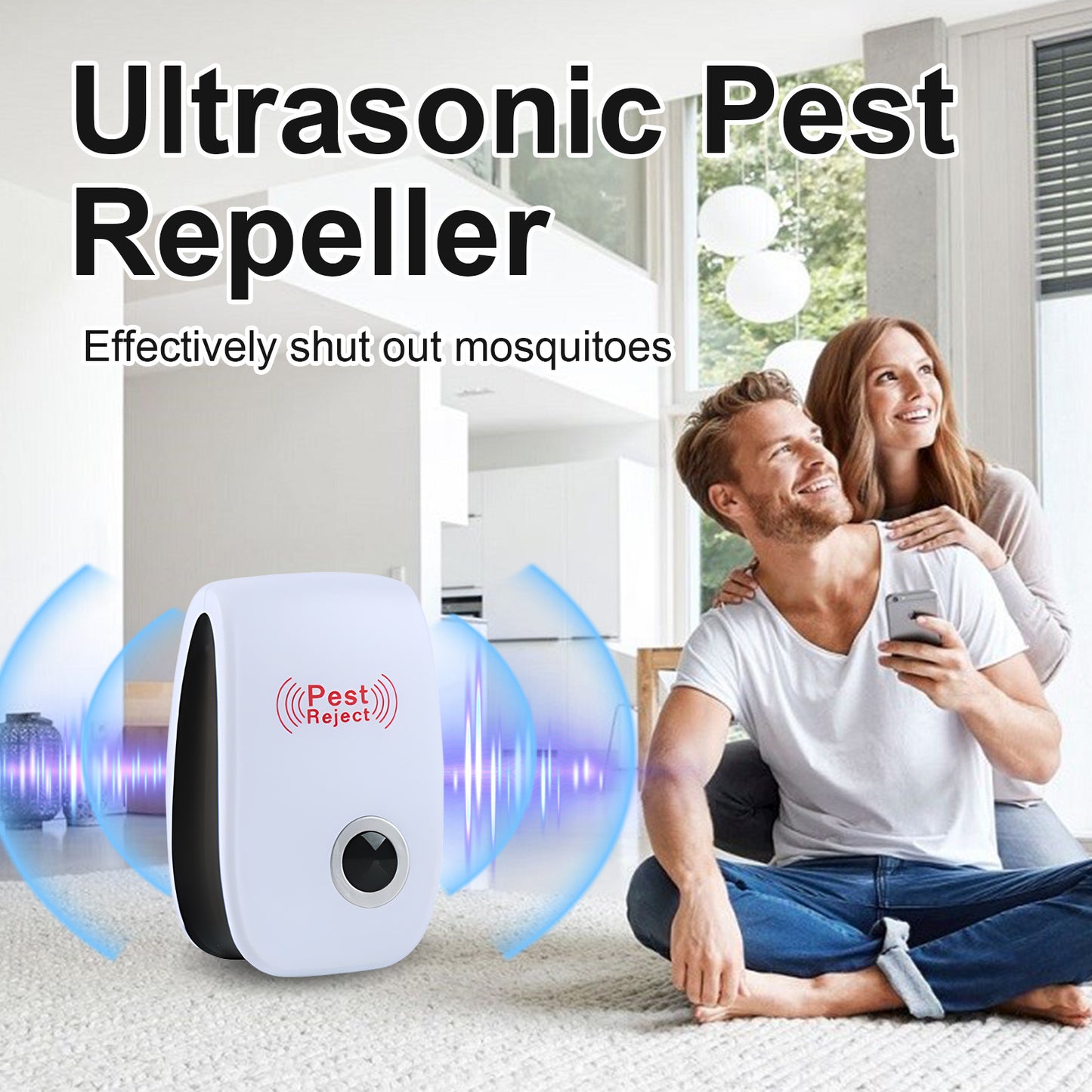 Jue-Fish Ultrasonic Pest Repeller, Mosquito Repellent Household Mosquito Repellent Cockroach Repellent Mouse Repellent Plug-In Intelligent Night Light