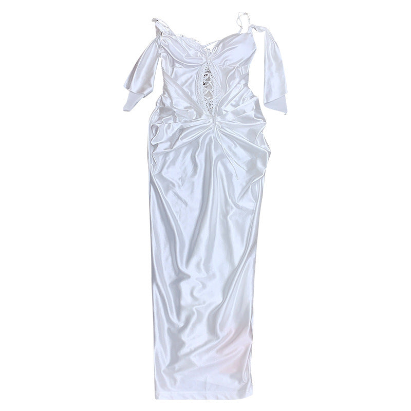 Vintage Knitted Pearlescent Stretch Fishbone Dress