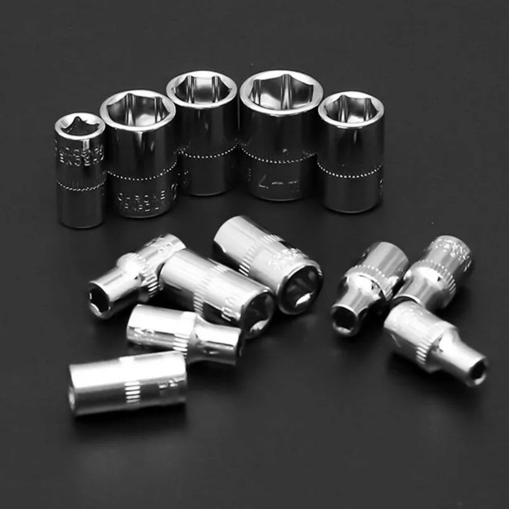 46 Piece 1/4 Inch Ratchet Socket And Bit Set