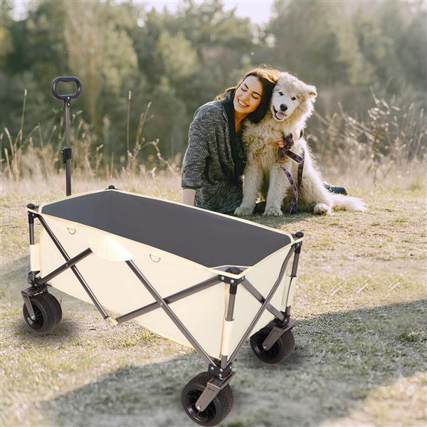 Heavy-Duty Folding Beach Cart – Large-Wheel Utility Wagon