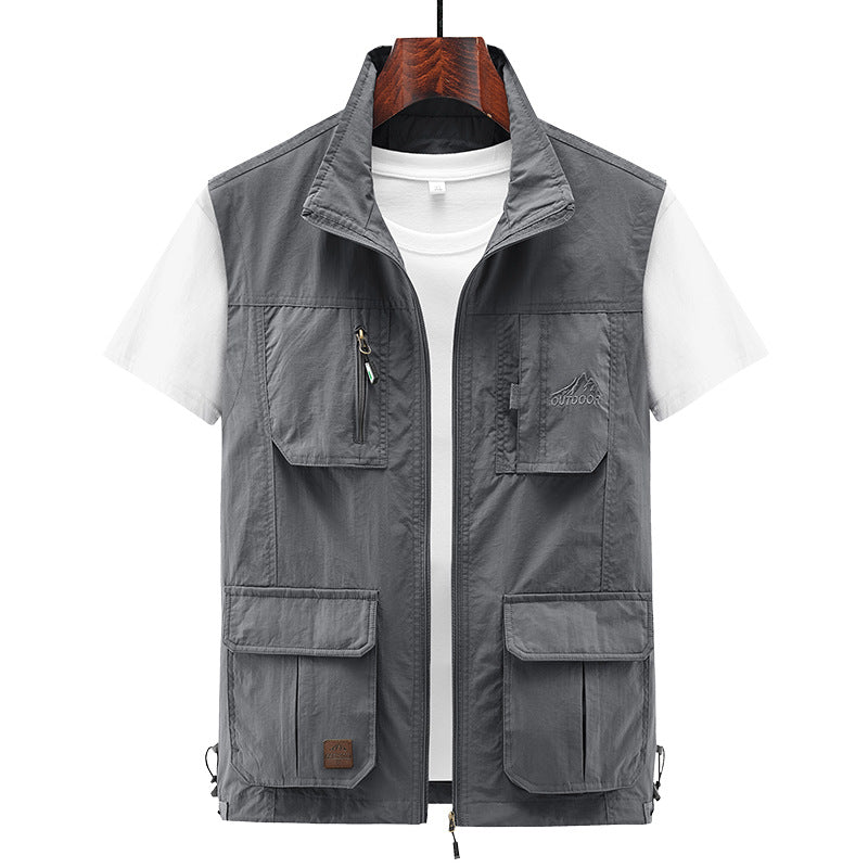 Men's Thin Outdoor Multi-pocket Mesh Vest