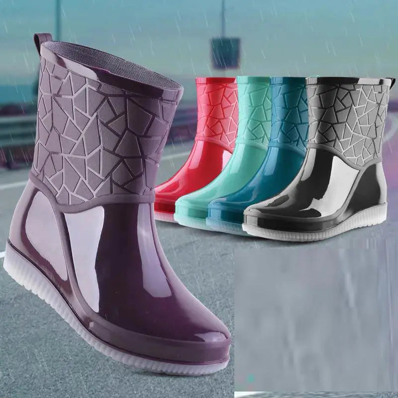 Mid-Low Fleece Women's Rain Boots