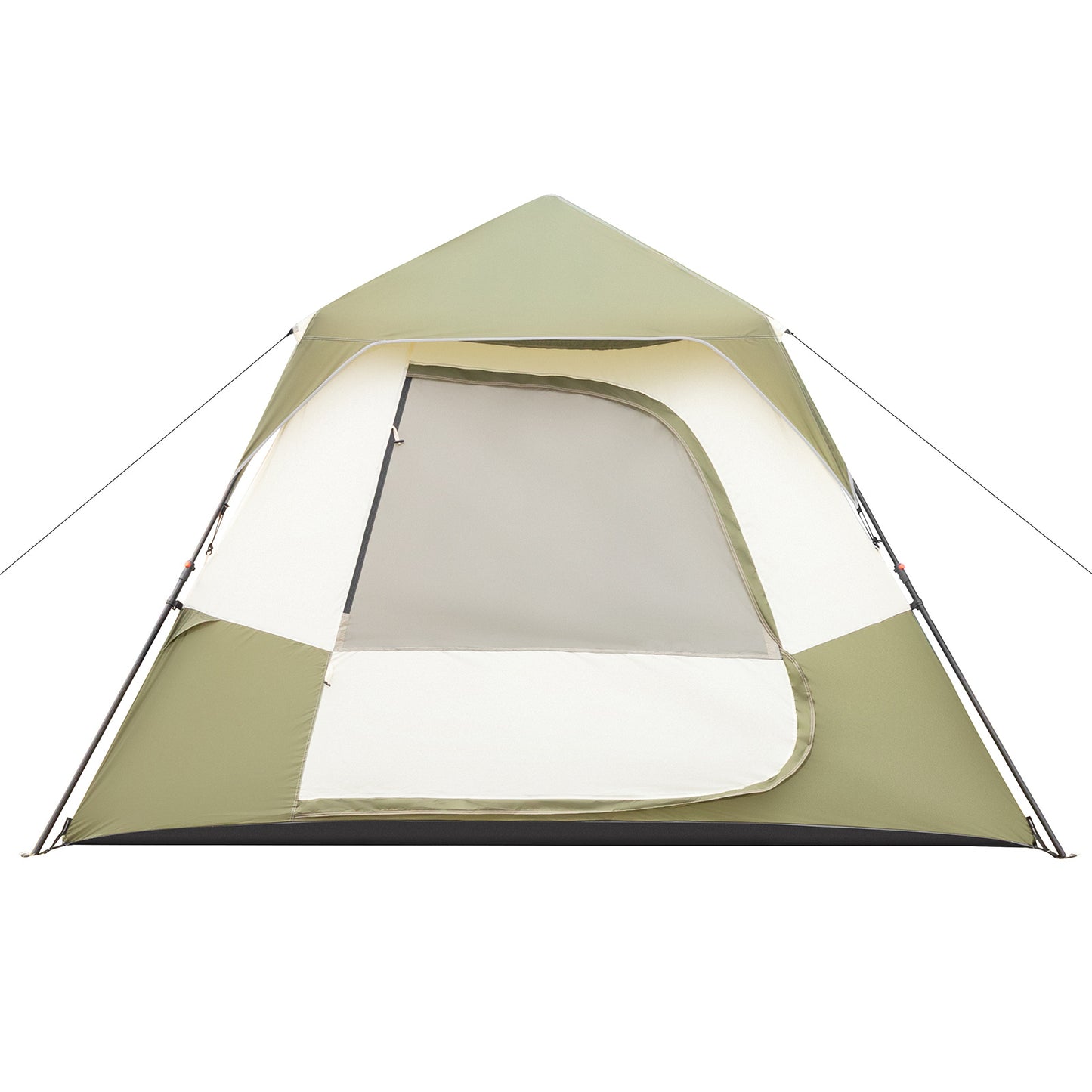 6-Person Automatic Camping Tent – Army Green & Beige, Waterproof Polyester with Iron Frame