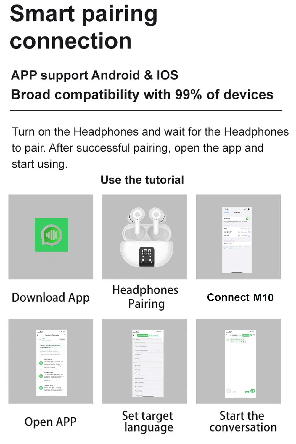M10 Voice Translating Earbuds