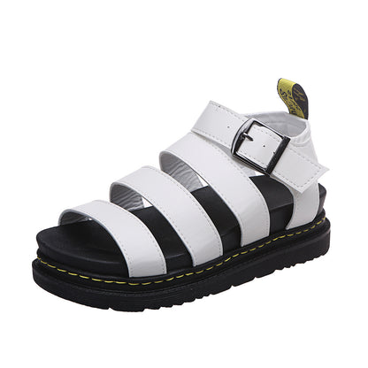 Buckle Sandals Flat PlatformThick Bottom Shoes Women Summer