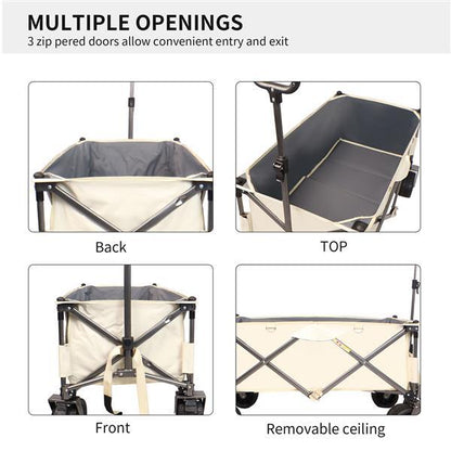 Heavy-Duty Folding Beach Cart – Large-Wheel Utility Wagon