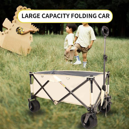 Heavy-Duty Folding Beach Cart – Large-Wheel Utility Wagon