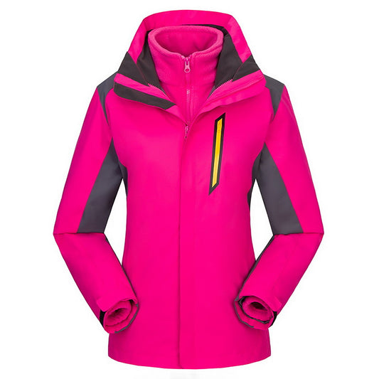 Women's Hiking Jacket Winter Outdoor Patchwork Waterproof Windproof Warm Comfortable Top Camping / Hiking / Caving Traveling Winter Sports Sky Blue / Fuchsia / Yellow / Red