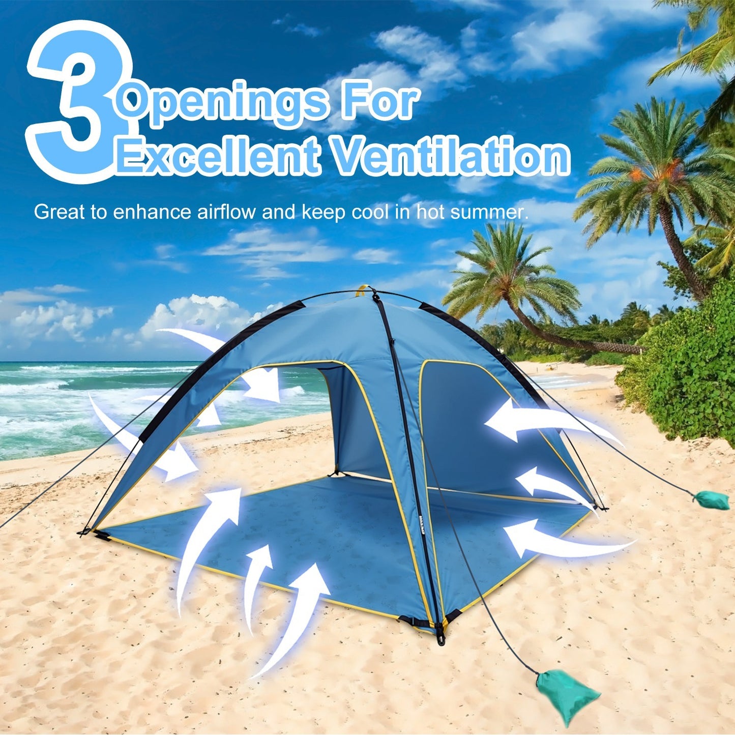 4–6 Person Beach Tent Canopy – UPF50