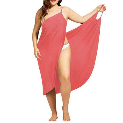Women’s Solid Color Suspender Beach Skirt – Sexy Cross-Strap Design