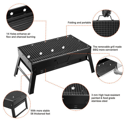Portable BBQ Grill Foldable Charcoal Grill Camping Garden Outdoor Travel