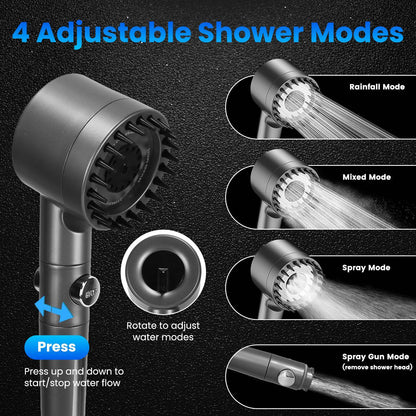 Portable Camping Shower Kit – IPX7 Waterproof w/ 6000mAh Battery & 5.3G Foldable Bucket