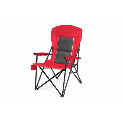 High Back Heavy Duty Red Portable Foldable Lawn Chair With Cup Holder