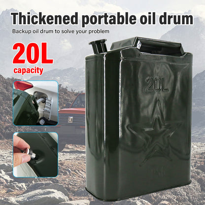 20L Metal Jerry Can Green Car Storage Fuel Petrol  Container & Flexi Spout