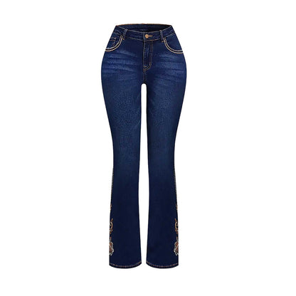 Sculpt Your Curves With Our Butt-Lifting Bootcut Jeans Our Mid-Rise Bootcut Features Intricate Statement Embroidery Down The Leg And On The Pockets. Perfect Vaquera Vibe