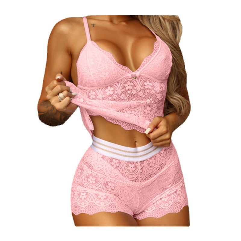 Women’s Lace Lingerie Set – Split Design, European & American Style
