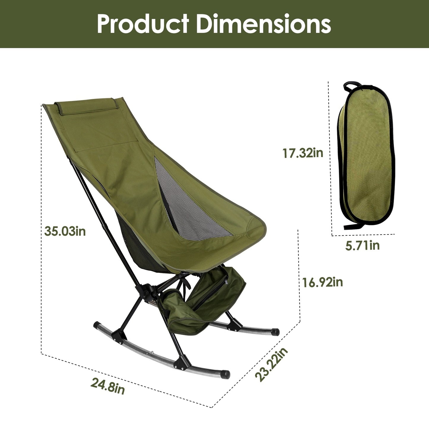 Portable Rocking Chair for Camping & Trave