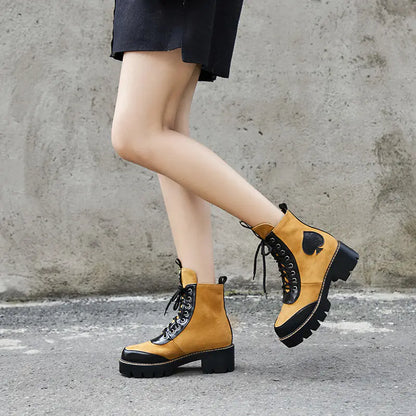 Martin Boots with Laces and Heart Design