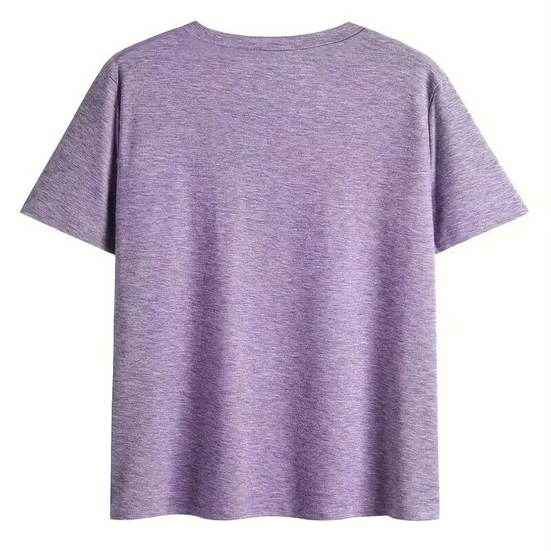 Women's 'Be Kind' Sunflower Print V-Neck Tee - Casual Short Sleeve Inspirational Summer Top