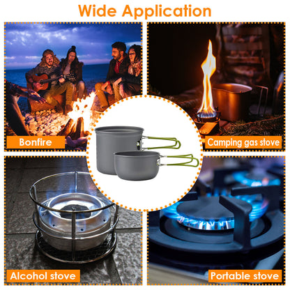 8-Piece Aluminum Camping Cookware Set