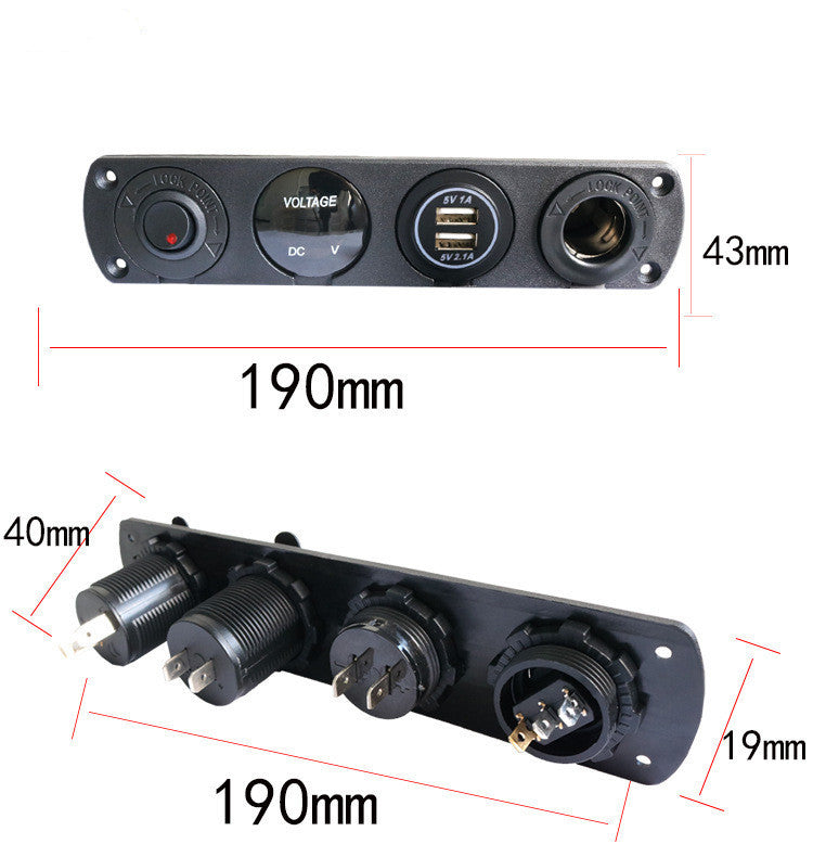 Four-in-one Blue Light USB Socket For Car And Boat