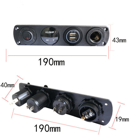 Four-in-one Blue Light USB Socket For Car And Boat