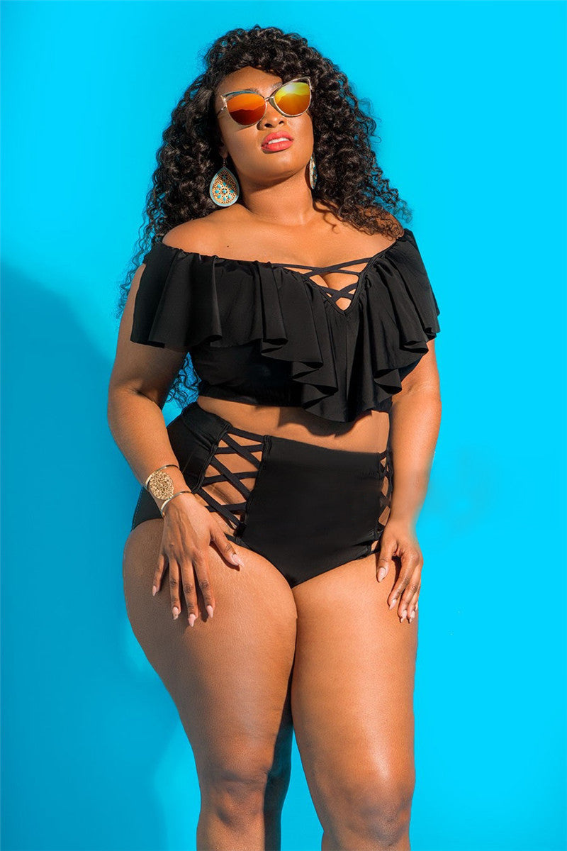 Split high waist split female swimsuit