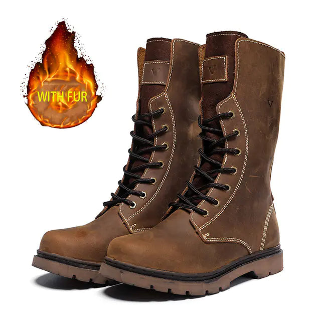 Unisex All-Weather Leather Hiker Boots