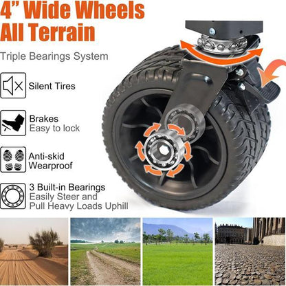 Heavy-Duty Folding Beach Cart – Large-Wheel Utility Wagon