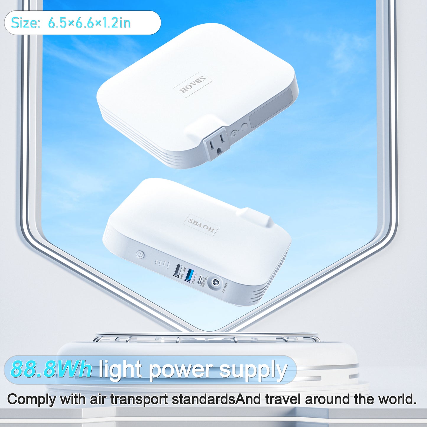 99.9W Camping Power Station | 88.8Wh 24000mAh Portable Power Bank with AC/DC/USB Outputs