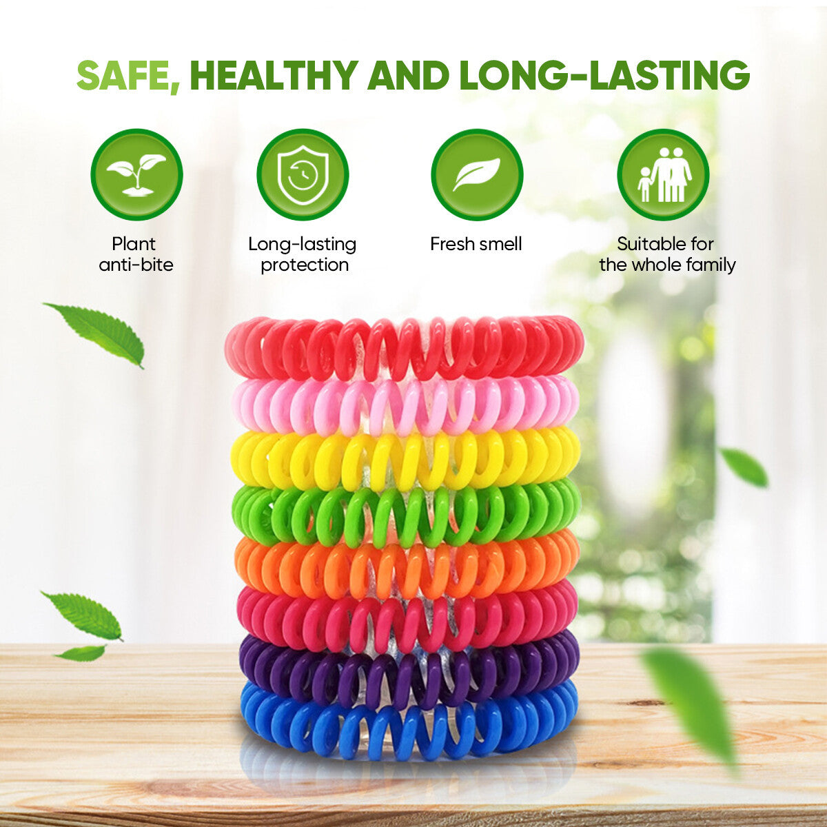 Mosquito Repellent Bracelets 10 Pack All Natural, Deet Free And Waterproof Bands