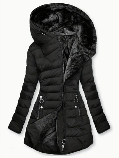 Zip-up Hoodie Puffy Coat