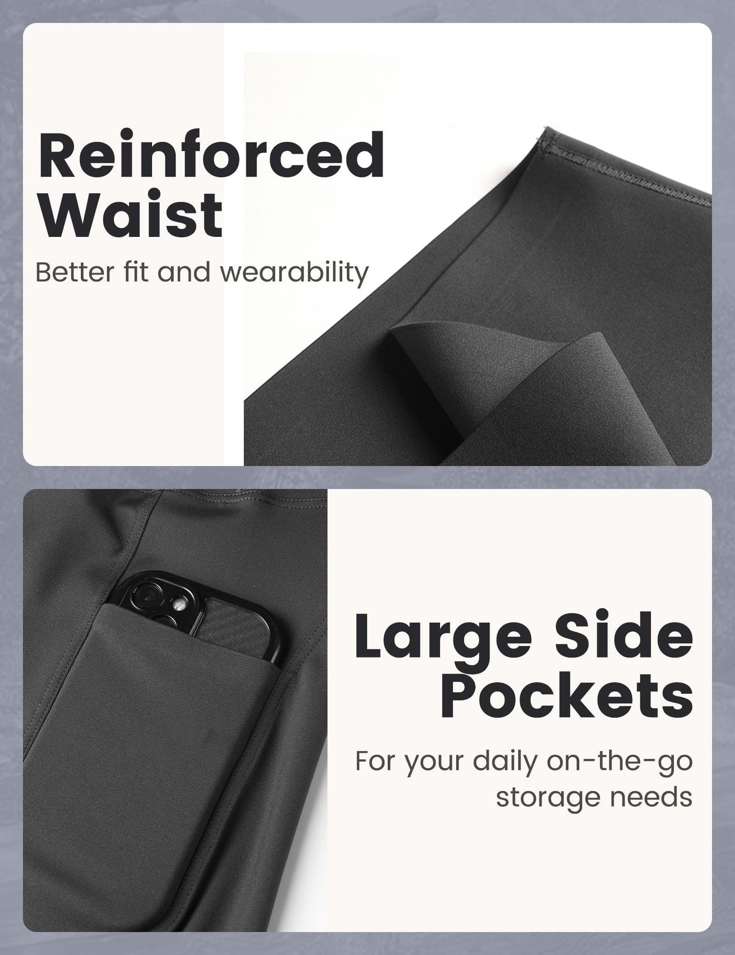 Yoga Pants - Cropped High-waisted Diagonal Pockets To Tuck In Solid Black Color