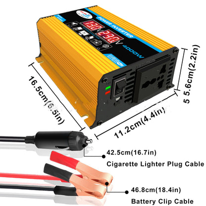 Inverter 12V300W Dual USB Voltage Display