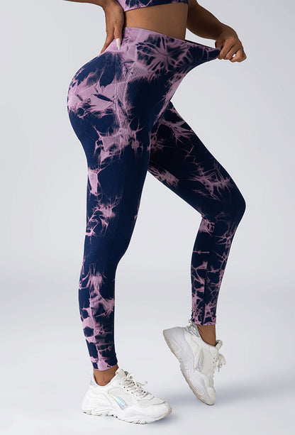Women’s Scrunch Gym Tights – High Waist, Butt Enhancing, Tie-Dye Activewear