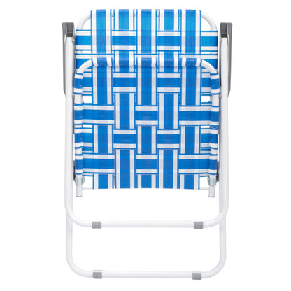 2pcs Blue And White Striped Beach Chairs