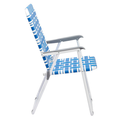 2pcs Blue And White Striped Beach Chairs