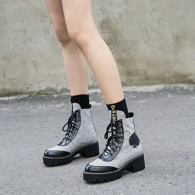 Martin Boots with Laces and Heart Design