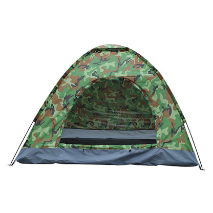 3-4 People Camouflage Portable Camping Tent With Silver Tape And Fiberglass Pole
