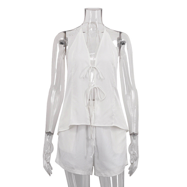 Fashion Personality Women's Halter Two-piece Set