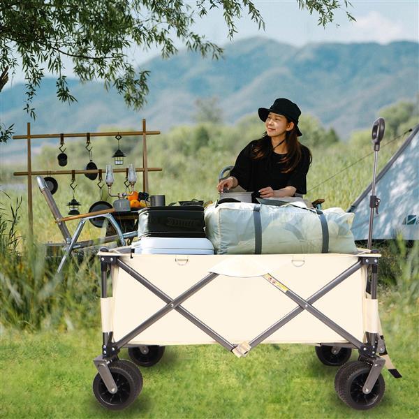 Heavy-Duty Folding Beach Cart – Large-Wheel Utility Wagon