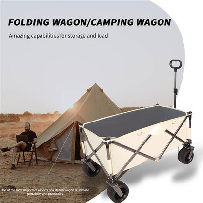 Heavy-Duty Folding Beach Cart – Large-Wheel Utility Wagon
