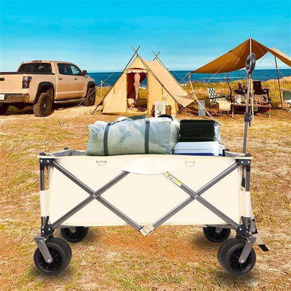 Heavy-Duty Folding Beach Cart – Large-Wheel Utility Wagon